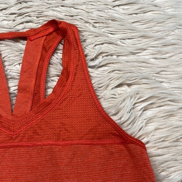 Lululemon Pedal To The Medal Singlet Orange Red Tank sz 4 - Picture 6 of 13